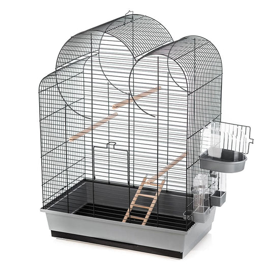 Duvoplus Bird Cage with Accessories Eliza 54x34x75 cm Grey and Black