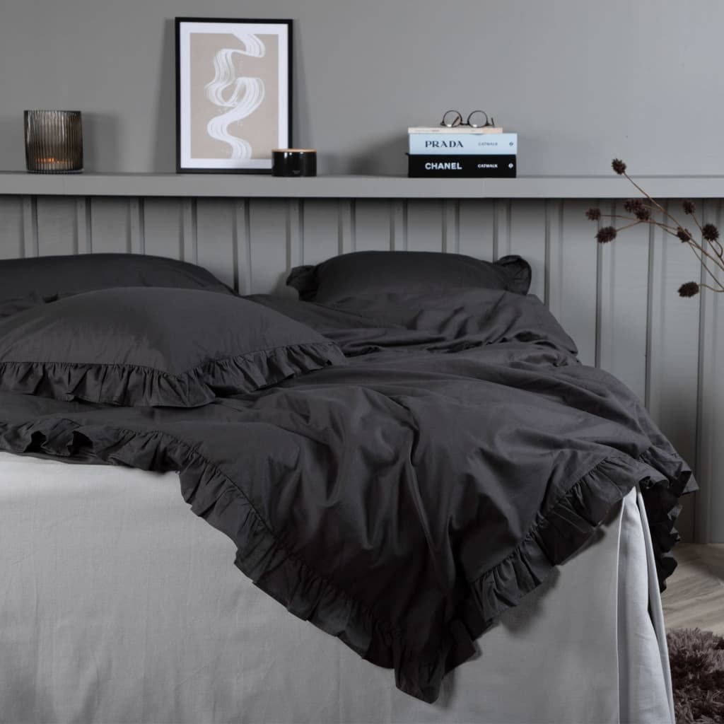 Venture Home Bed Set Levi 220x240 cm Cotton Anthracite