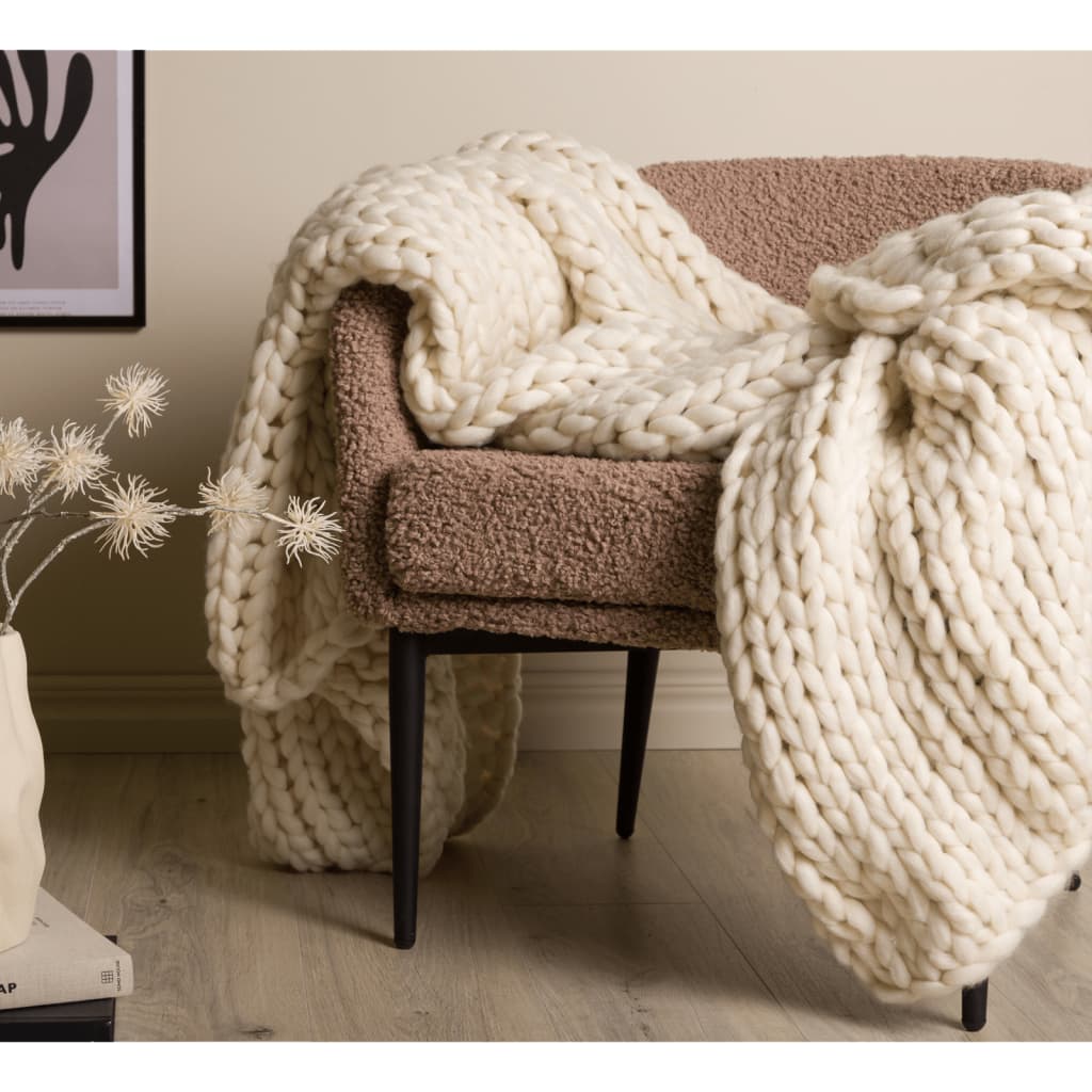 Venture Home Throw Kate 170x130 cm Polyester Off-white