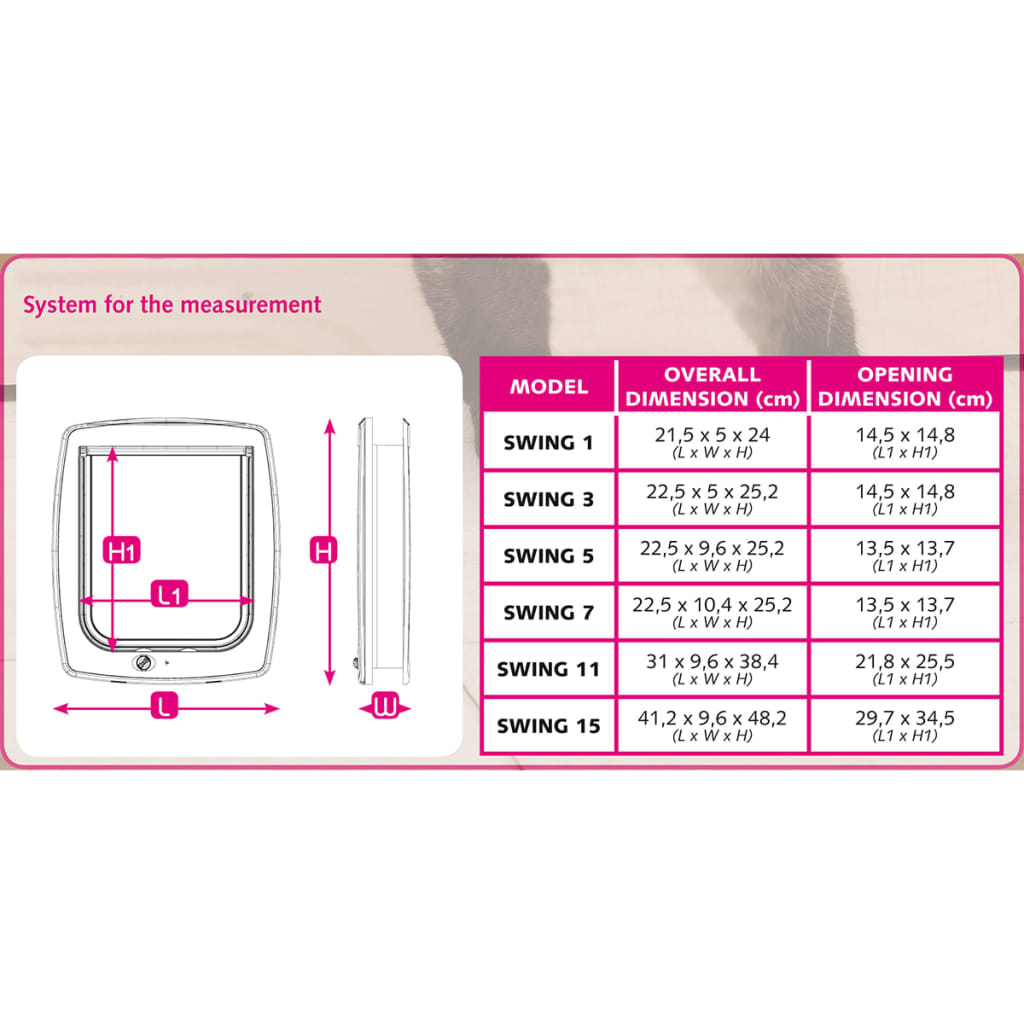 Ferplast 2-Way Manual Cat Flap Swing 1SB White 72101011