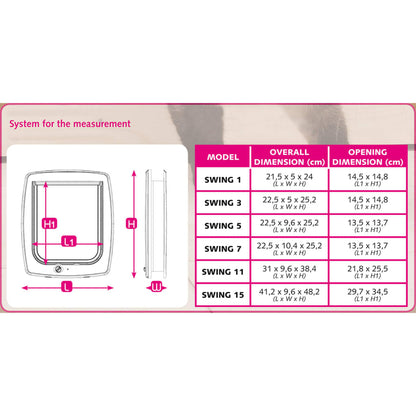 Ferplast 2-Way Manual Cat Flap Swing 1SB White 72101011