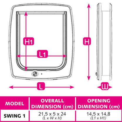 Ferplast 2-Way Manual Cat Flap Swing 1SB White 72101011