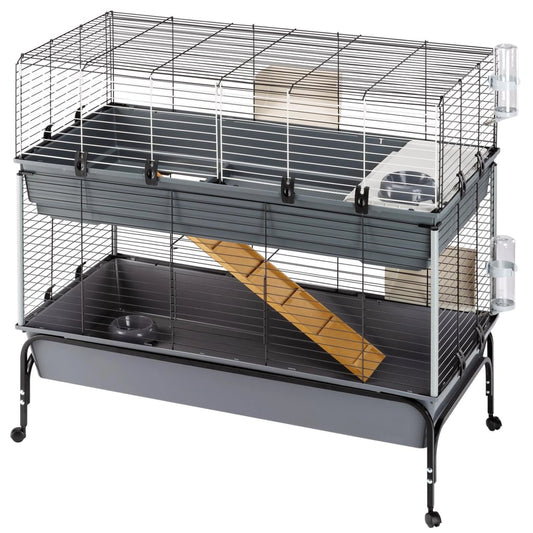 Ferplast Rabbit Cage Rabbit 120 Double with Stand 118x58x117 cm Grey