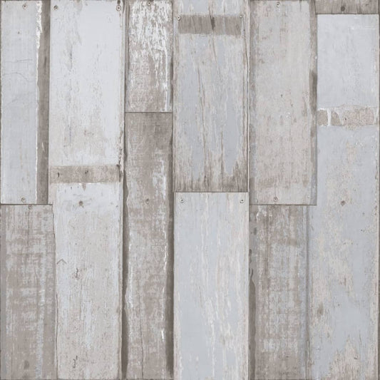 Noordwand Urban Friends & Coffee Wallpaper Wooden Planks Blue Grey