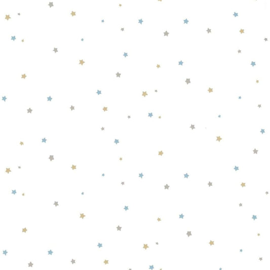 Noordwand Wallpaper Mondo baby Little Stars Blue and White