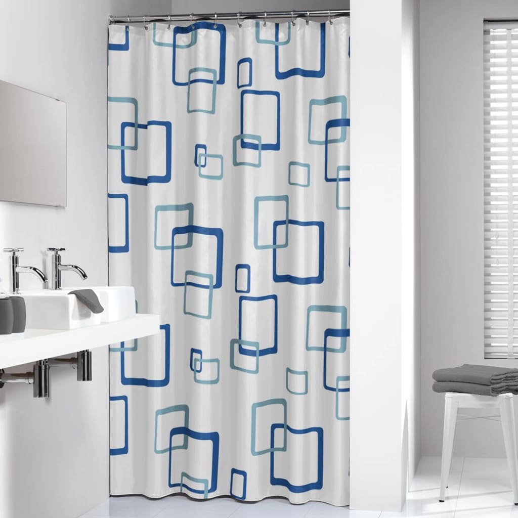 Sealskin Shower Curtain Retro 180x200 cm Blue