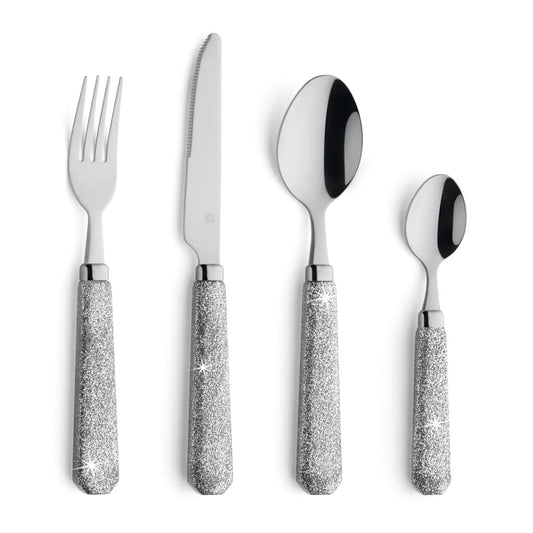 Amefa 24-Piece Cutlery Set Mono Glitter Silver
