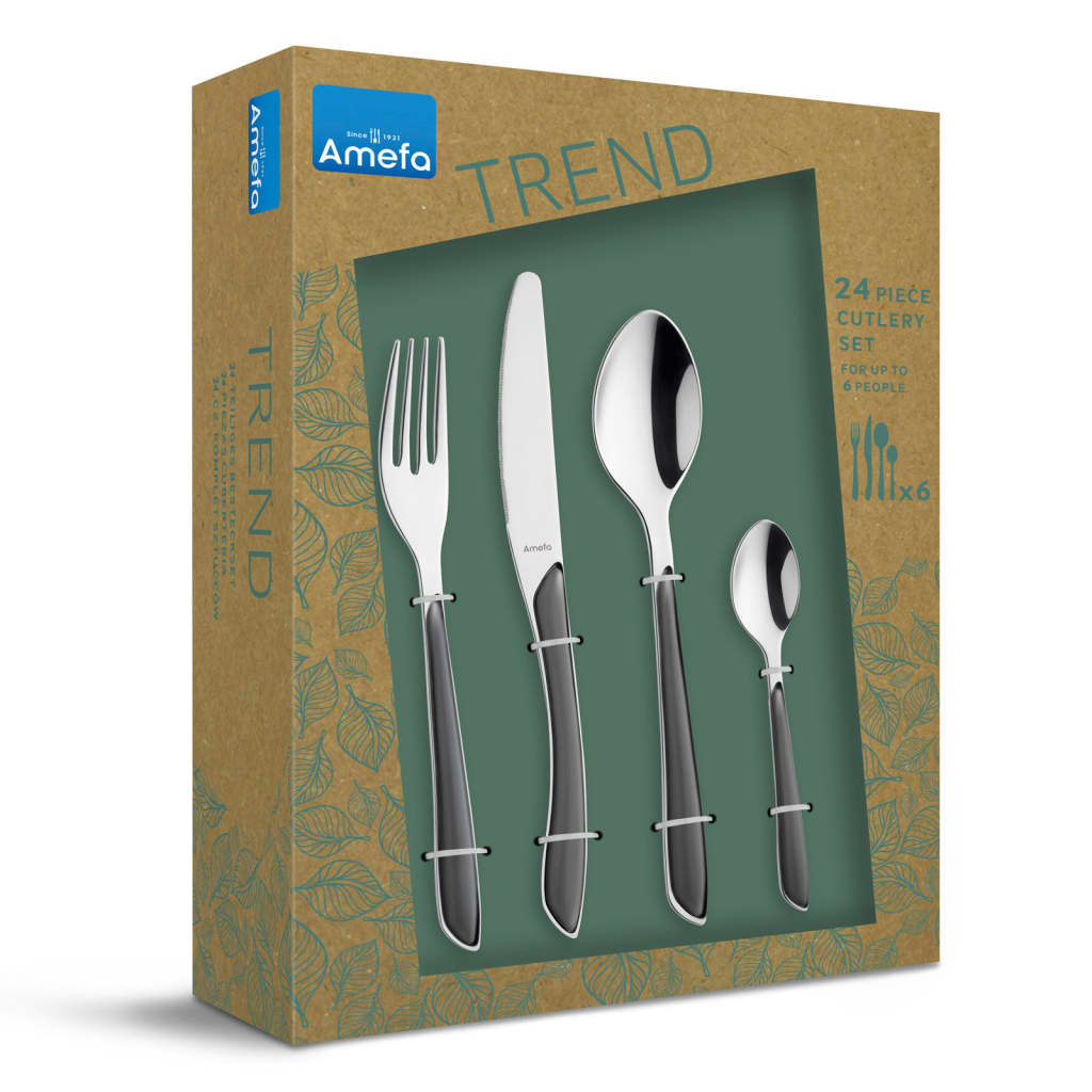 Amefa 24-Piece Cutlery Set Eclat Slate Grey