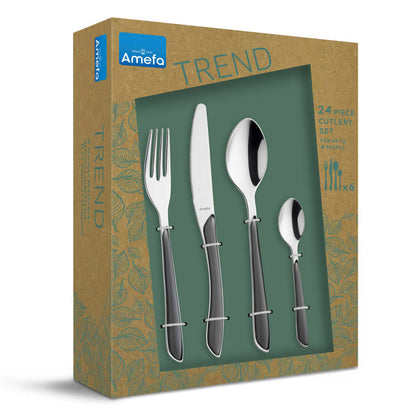 Amefa 24-Piece Cutlery Set Eclat Slate Grey