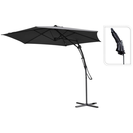 ProGarden Hanging Parasol Dark Grey 300 cm