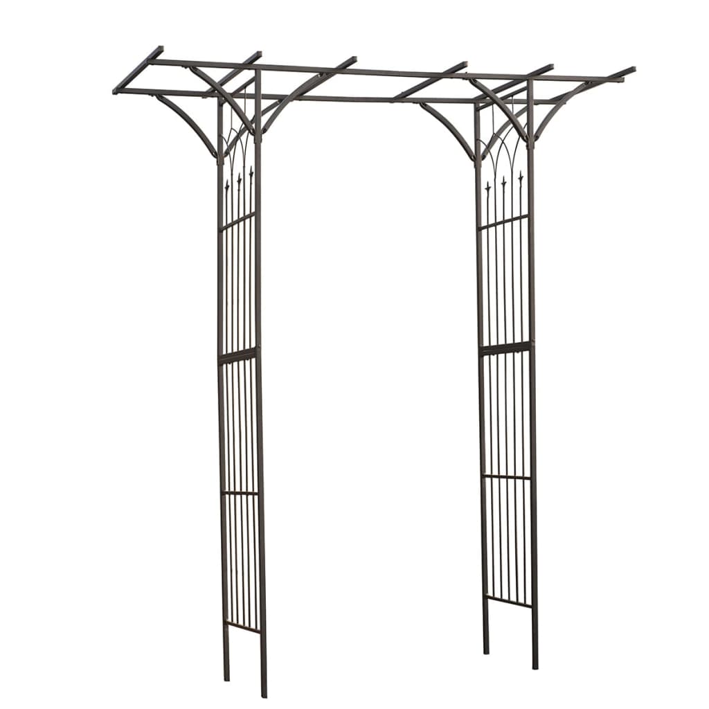 Nature Garden Arch Metal 114x66x232 cm Black