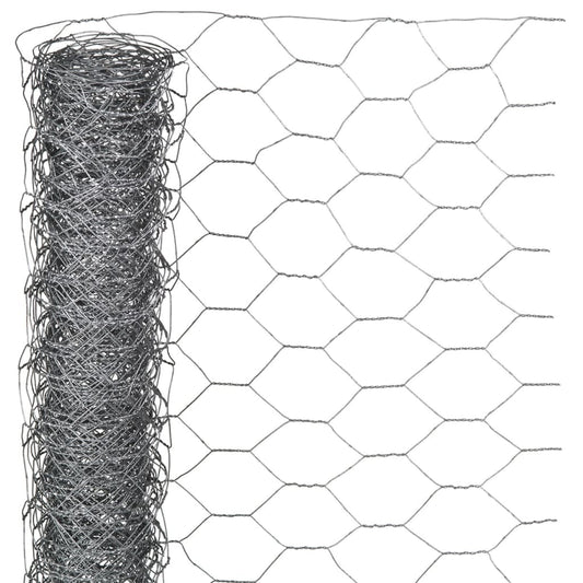 Nature Wire Mesh Hexagonal 1x5 m 40 mm Galvanised Steel
