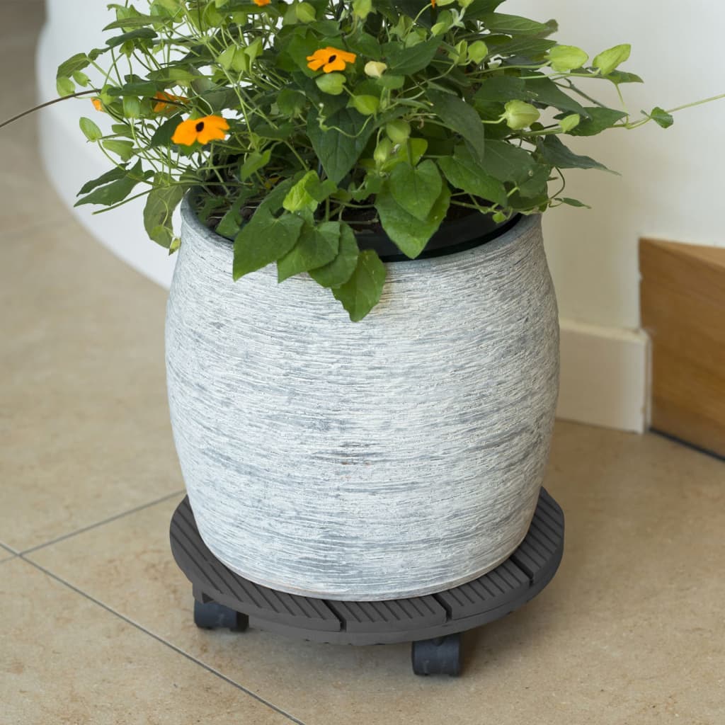 Nature Plant Trolley Round �_�”�_30 cm Anthracite Wood