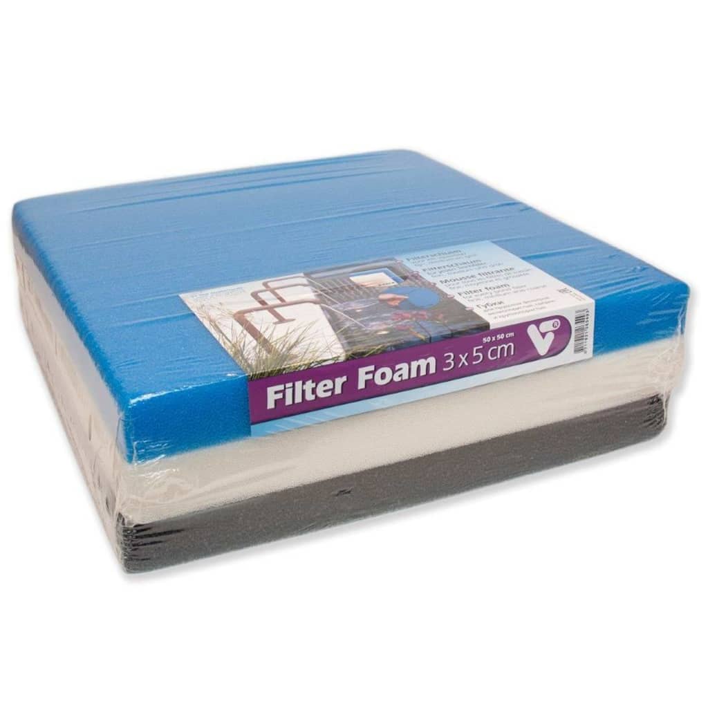 Velda (VT) Pond Filter Foam Set 50x50x5 cm White. Black and Blue