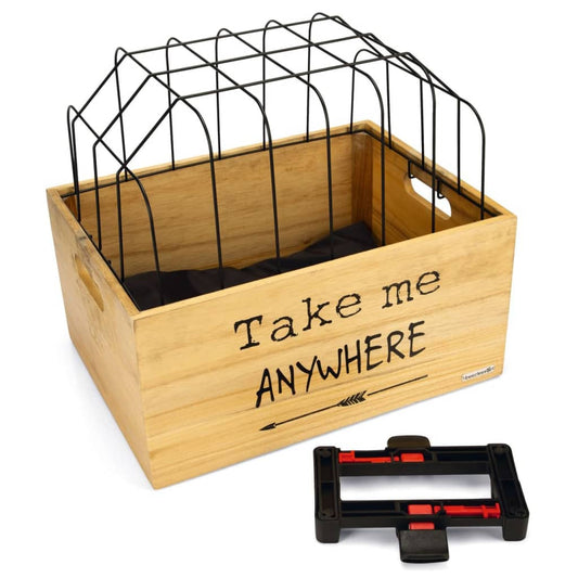 Beeztees Dog Bike Carrier Wood Tekst
