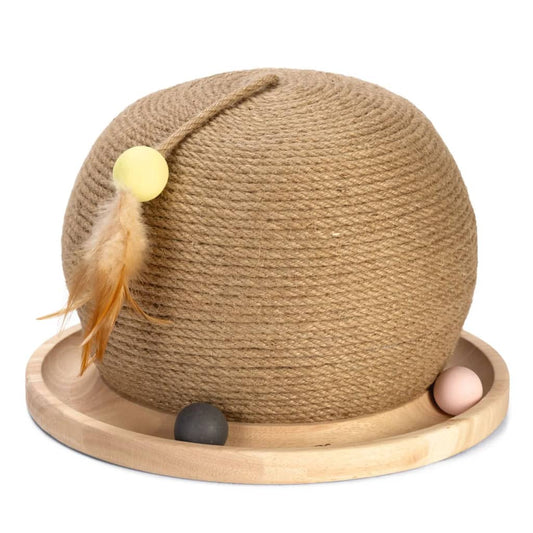 Designed by Lotte Cat Play and Scratch Globe Mila 29.5x22 cm Wood
