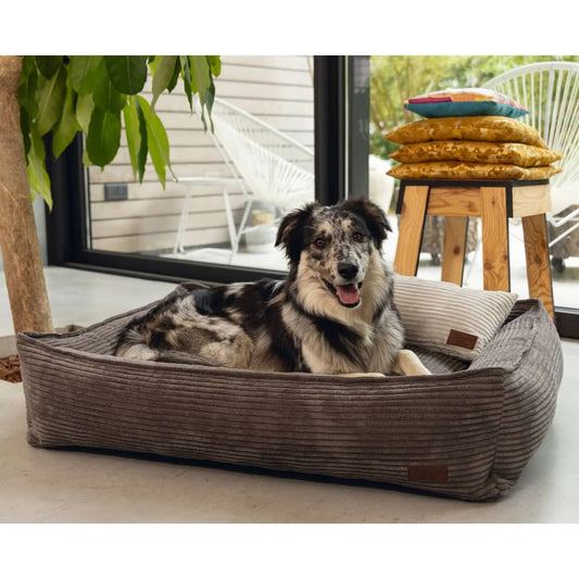Designed by Lotte Dog Basket Ribbed Brown 65x60x20 cm