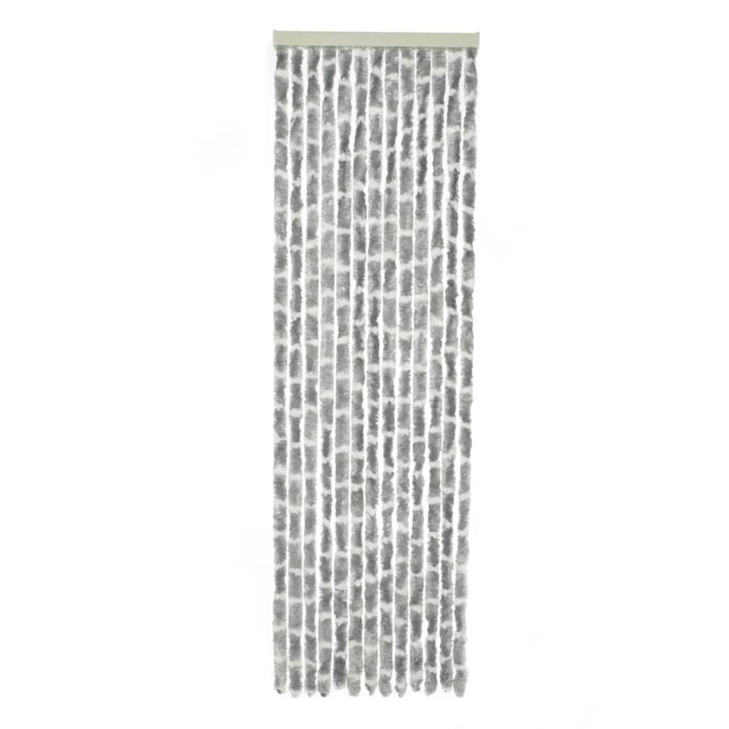 Travellife Fly Curtain for Door Chenille Stripe 185x56 cm Grey and White