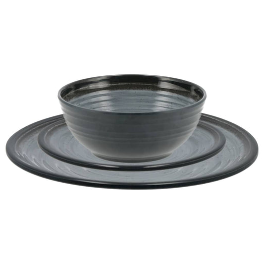 Travellife 12 Piece Luxury Dinnerware Set J�␁vea Dark Grey