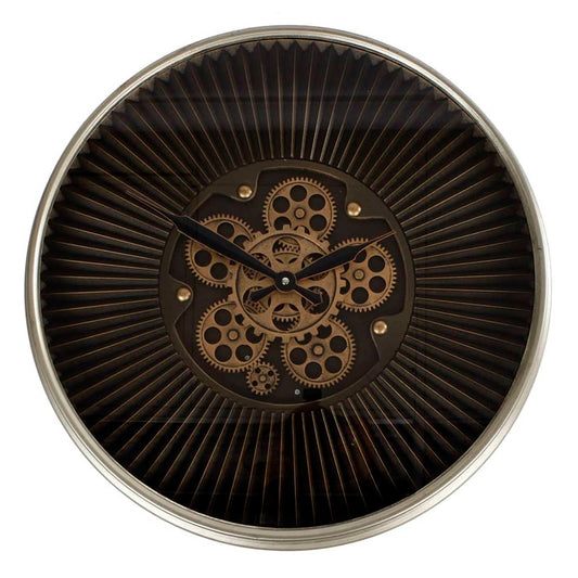 Gifts Amsterdam Radar Clock Stefan Metal Black and Gold 55 cm