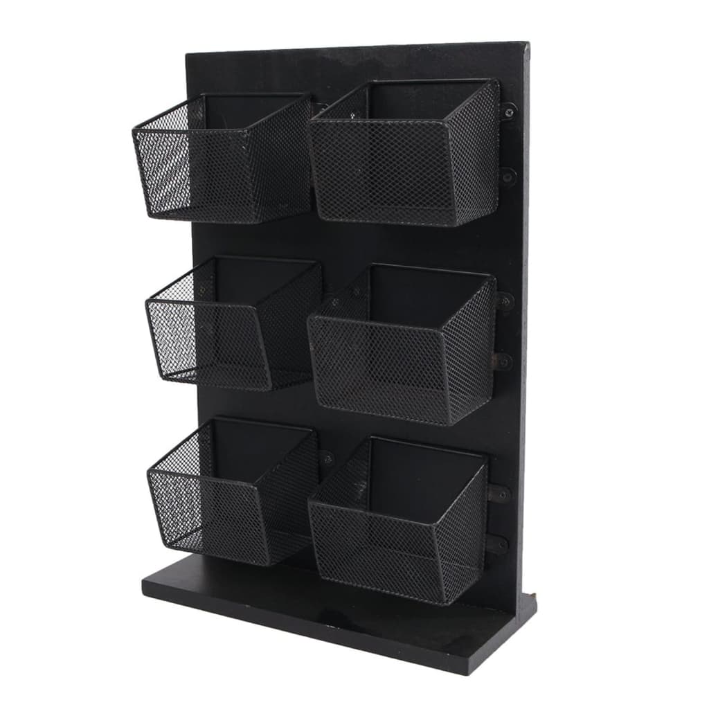 Gifts Amsterdam Tea Rack Mandy 2x3 Wood and Metal Black 22x8x32 cm
