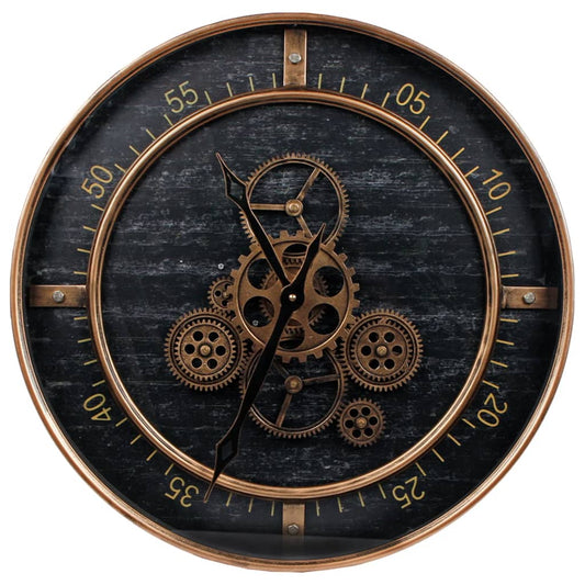 Gifts Amsterdam Radar Clock Birmingham Metal Black and Gold 50x8 cm