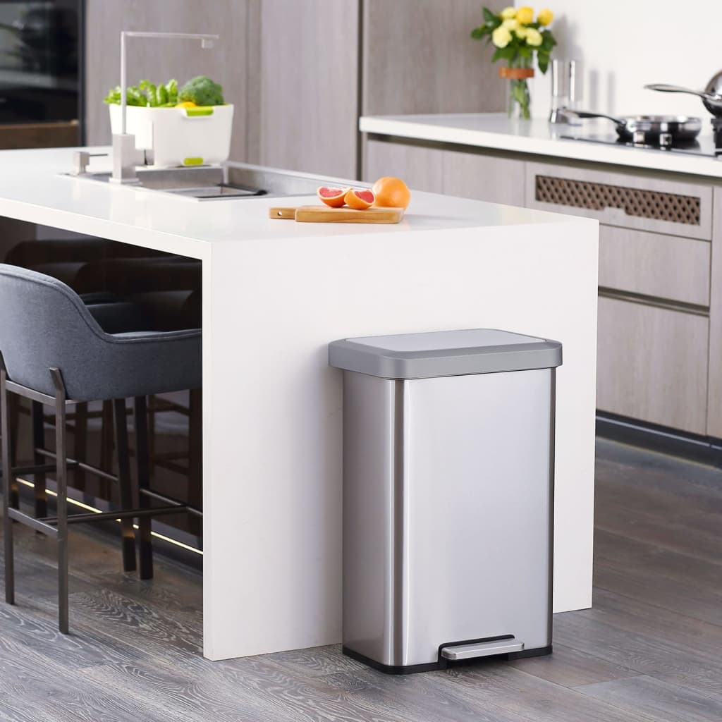 EKO Pedal Bin Cozy 45 L Matte Silver