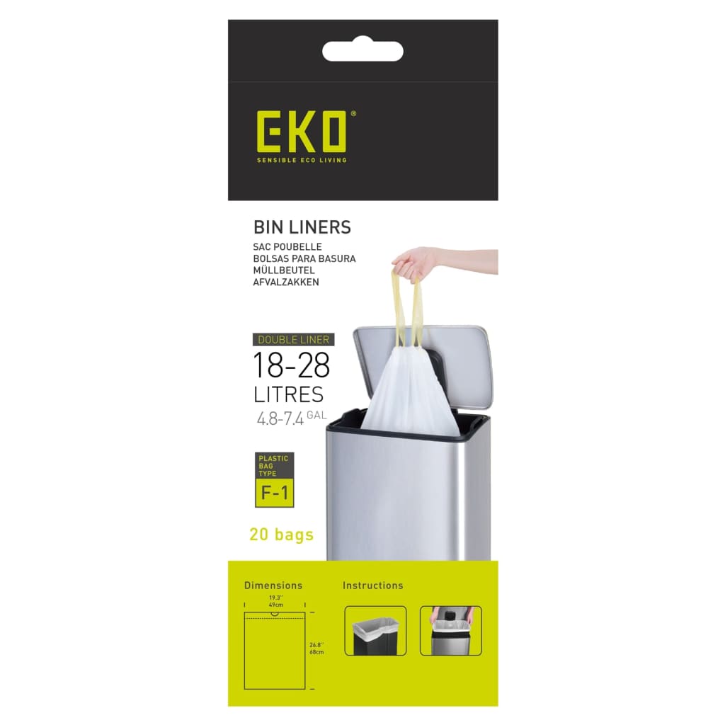 EKO Trash Bag Set F1 18-28 L 24x20 pcs White