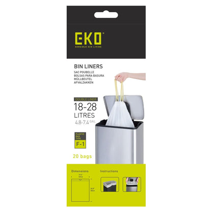 EKO Trash Bag Set F1 18-28 L 24x20 pcs White