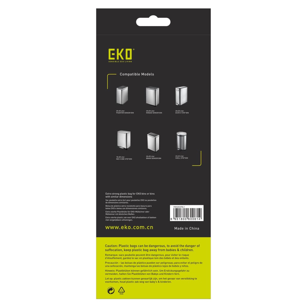 EKO Trash Bag Set F1 18-28 L 24x20 pcs White