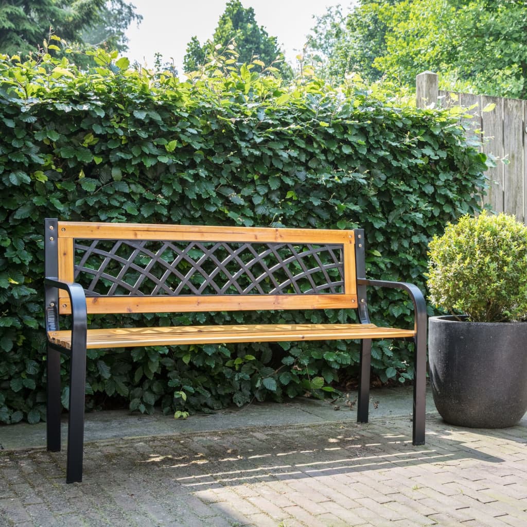 Lesli Living Garden Bench York 118x50x74 cm Metal Black