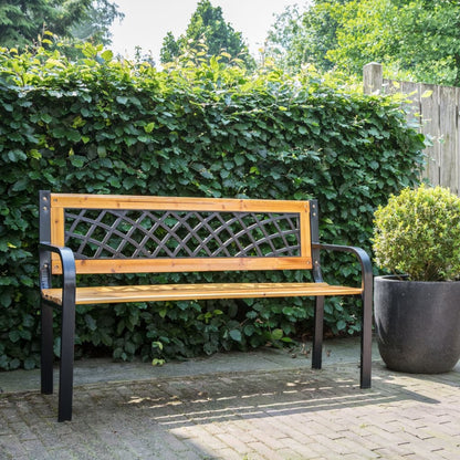 Lesli Living Garden Bench York 118x50x74 cm Metal Black
