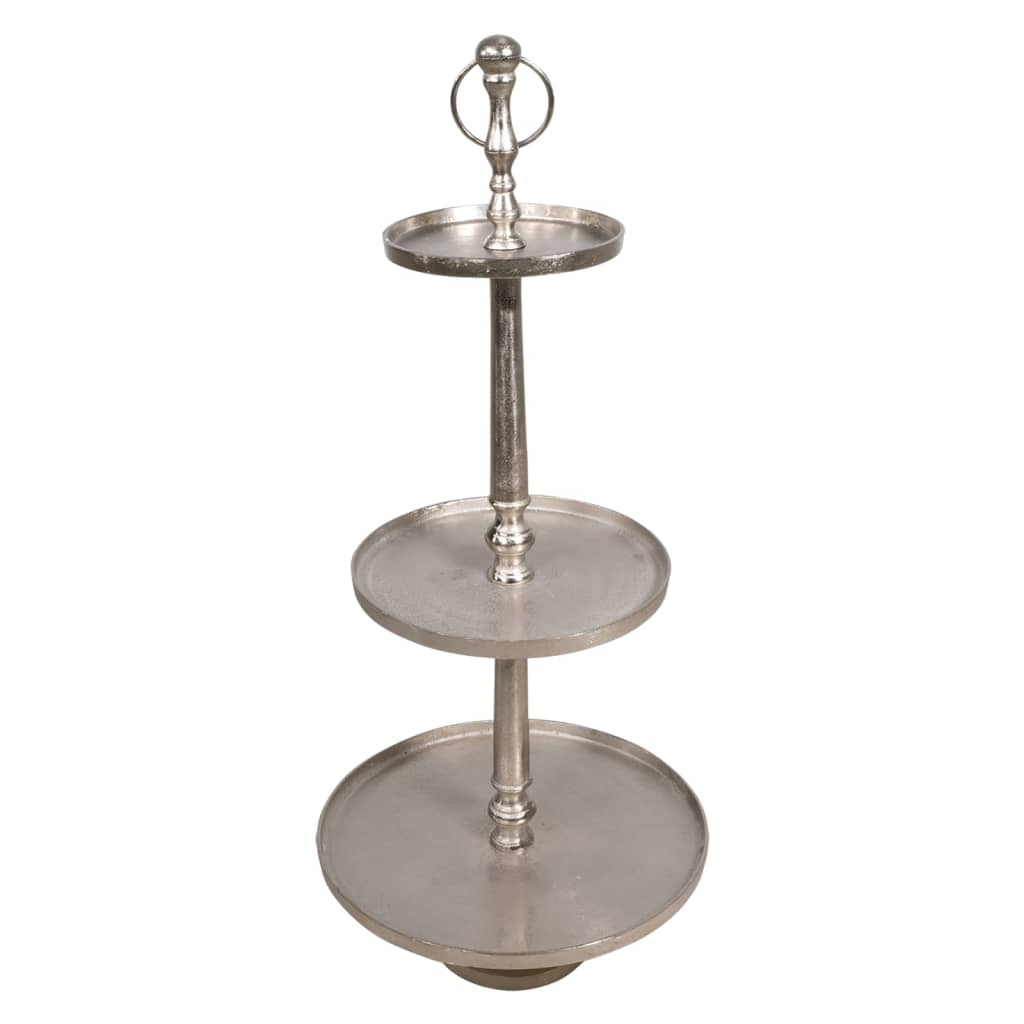 Lesli Living 3-tier Decorative Holder Etagere Brush Silver