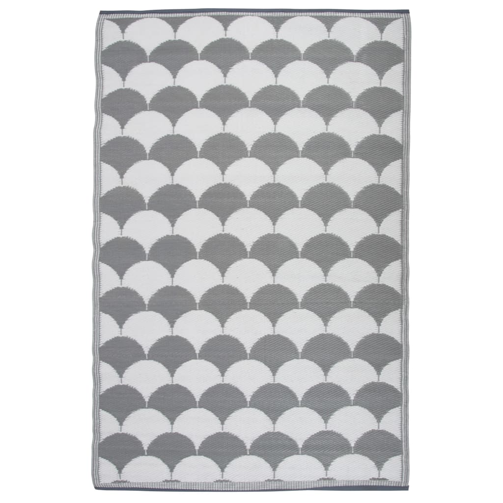 Esschert Design Outdoor Rug 180x121 cm Grey and White OC24