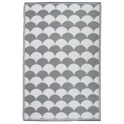 Esschert Design Outdoor Rug 180x121 cm Grey and White OC24