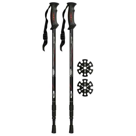 Abbey Hiking Canes 2 pcs Black Aluminium 21SV-ZRW-Uni