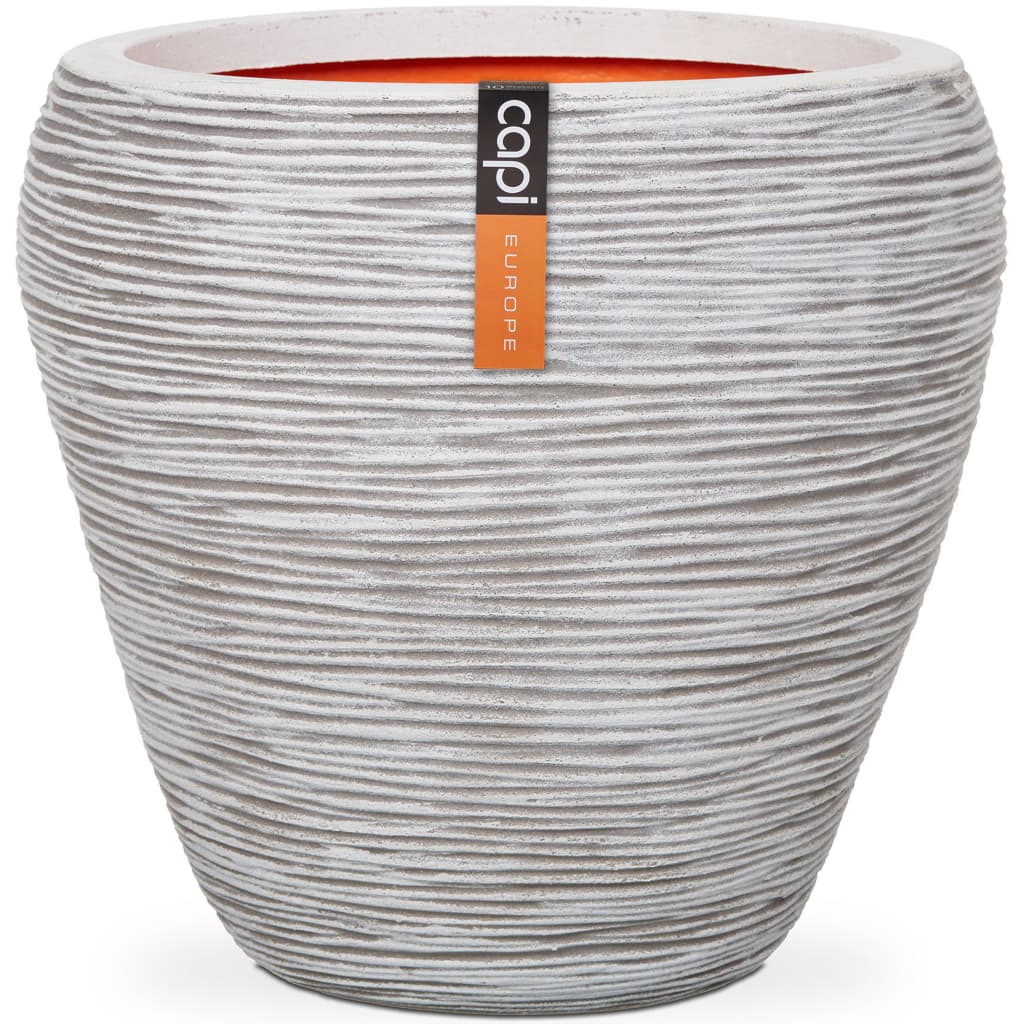 Capi Vase Nature Rib Tapered 42x38 cm Ivory KOFI362
