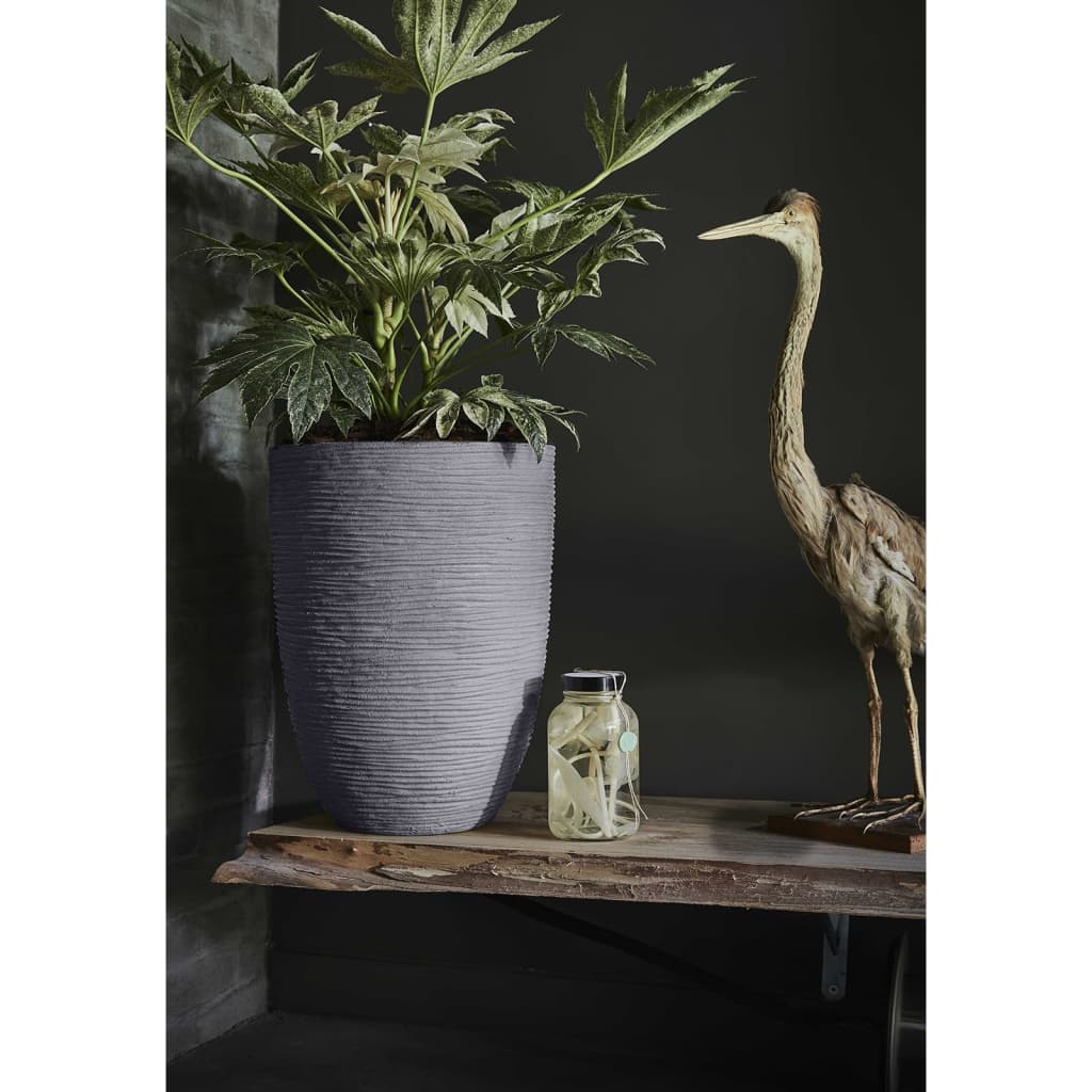 Capi Vase Nature Rib Elegant Low 36x47 cm Dark Grey