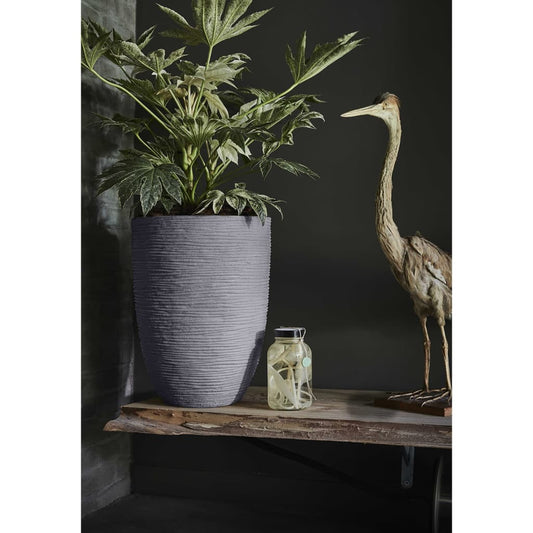 Capi Vase Nature Rib Elegant Low 36x47 cm Dark Grey