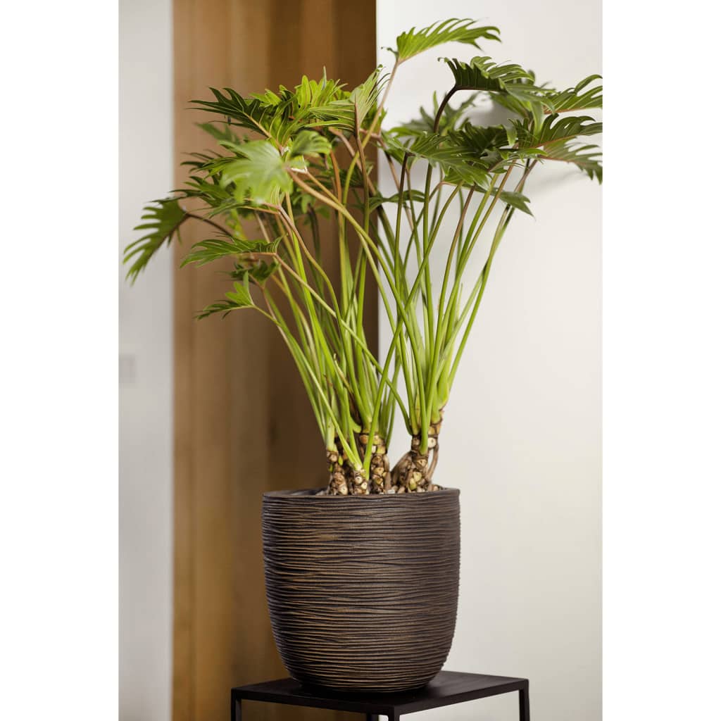 Capi Egg Planter "Nature Rib" 35x34 cm Dark Brown