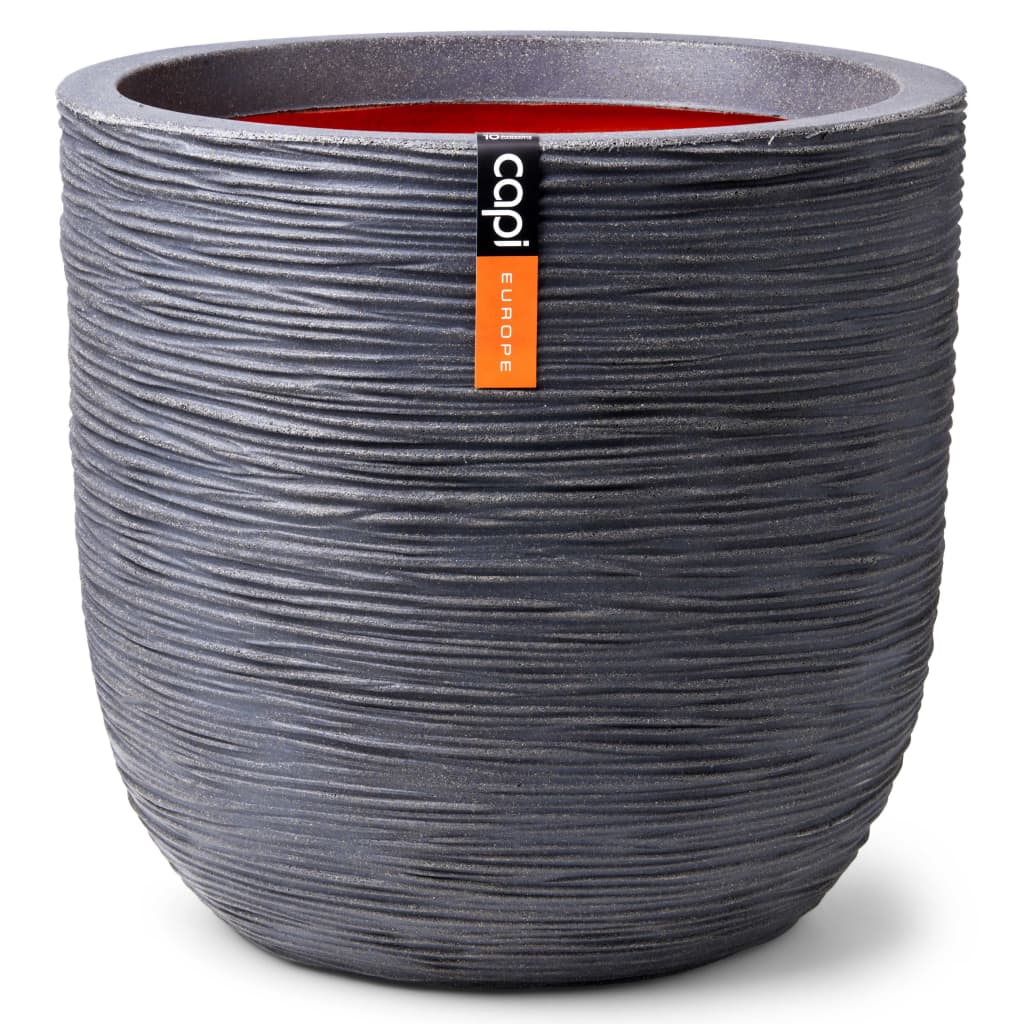 Capi Egg Planter "Nature Rib" 43x41 cm Dark Grey