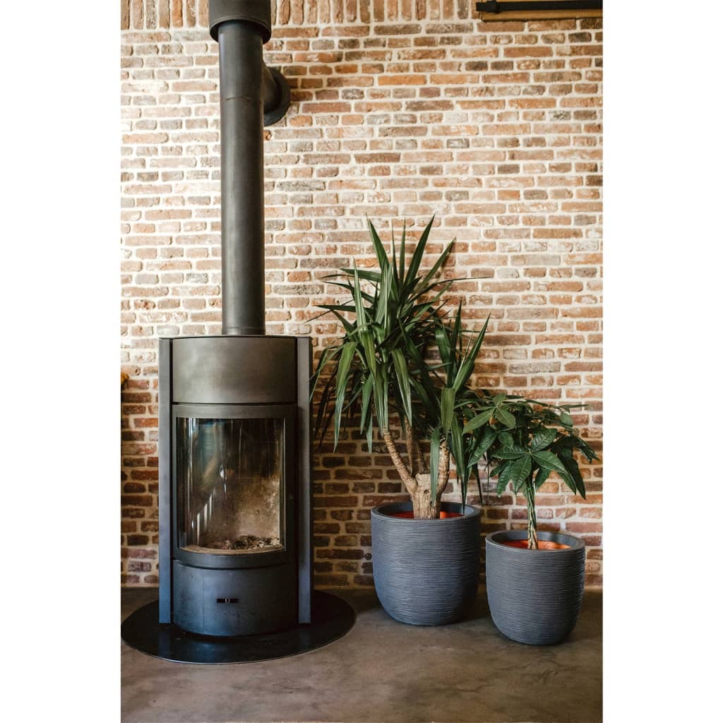 Capi Egg Planter "Nature Rib" 43x41 cm Dark Grey