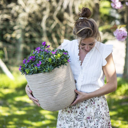 Capi Egg Planter Waste Rib 43x41 cm Terrazzo Beige