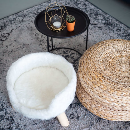 DISTRICT70 Plush Cat Bed NORDIC Meringue