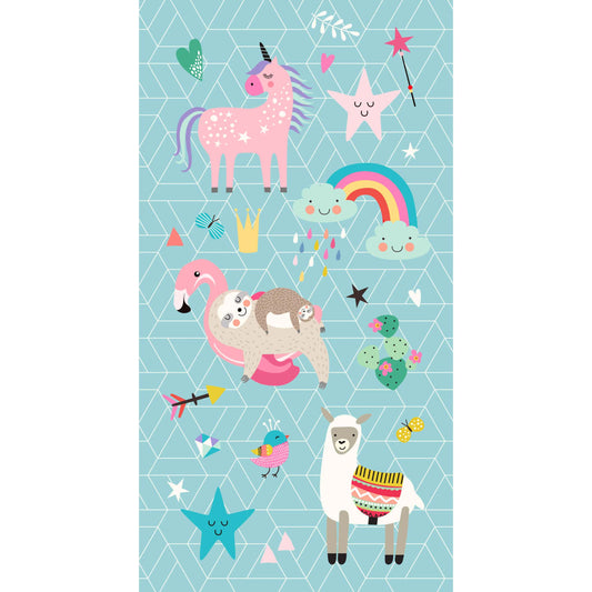 Good Morning Beach Towel MOODY 75x150cm Aqua Blue