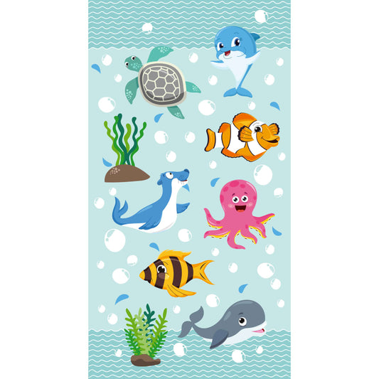 Good Morning Beach Towel SEAWORLD 75x150cm Aqua Blue