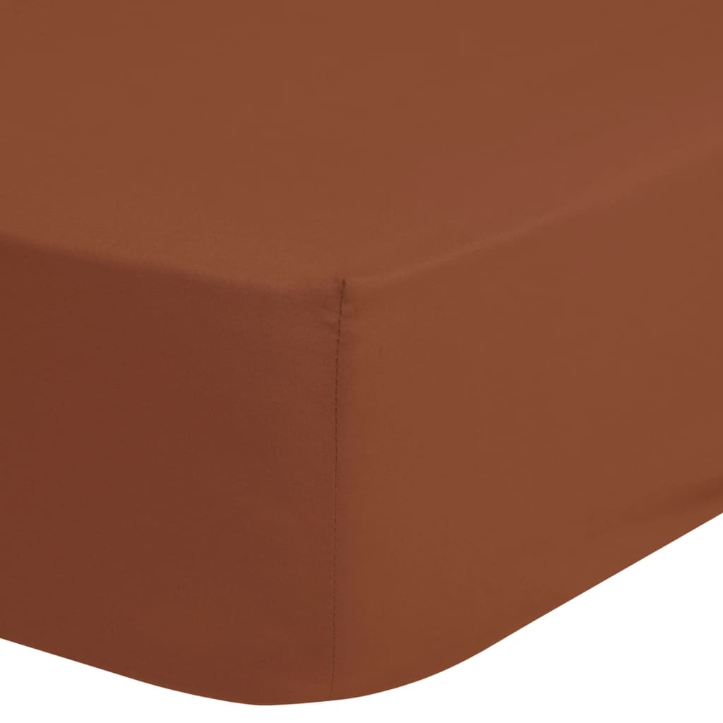 Good Morning Fitted Sheet 180x220 cm Terracotta