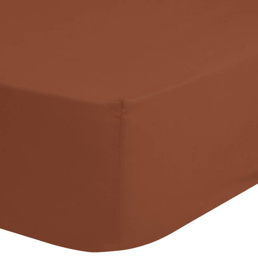 Good Morning Jersey Fitted Sheet 140x200 cm Terracotta
