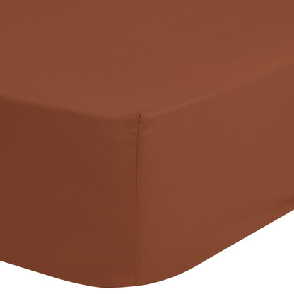 Good Morning Jersey Fitted Sheet 200x220 cm Terracotta