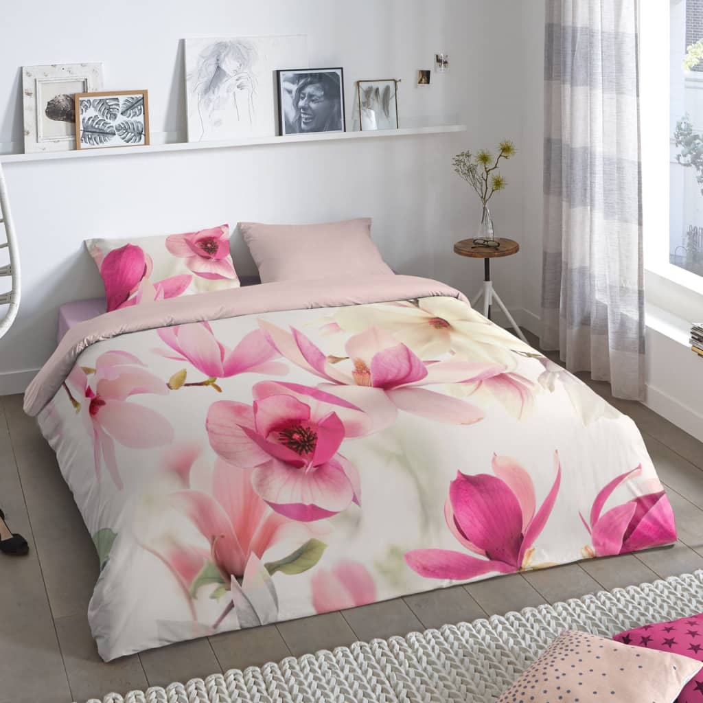 Good Morning Duvet Cover MAGNA 140x200/220 cm Pink and White